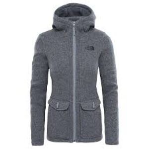 The North Face Women’s Grey Toggle Patch Pockets Hooded Crescent Parka Small